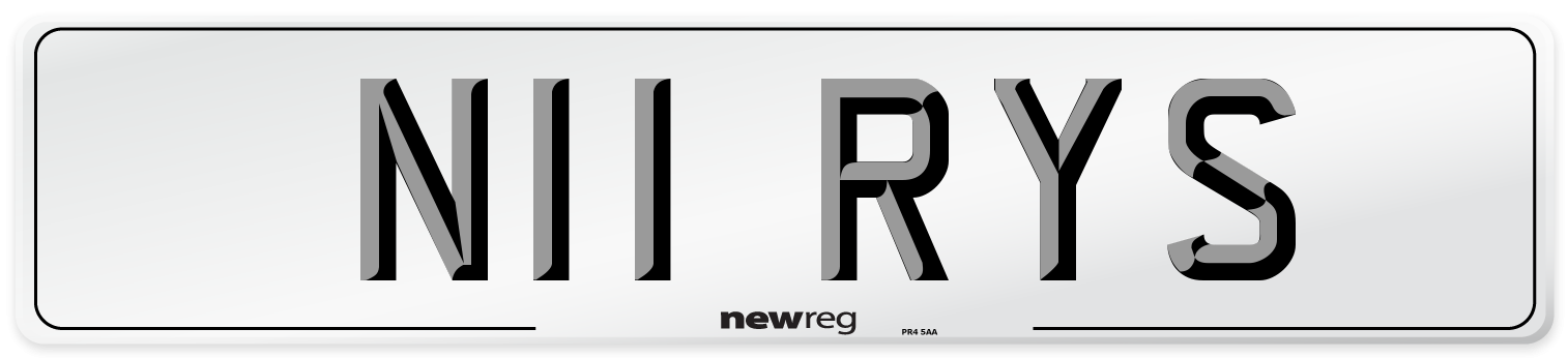 N11 RYS Number Plate from New Reg